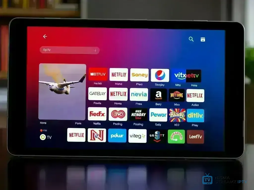 Modern IPTV app interface on Android TV screen