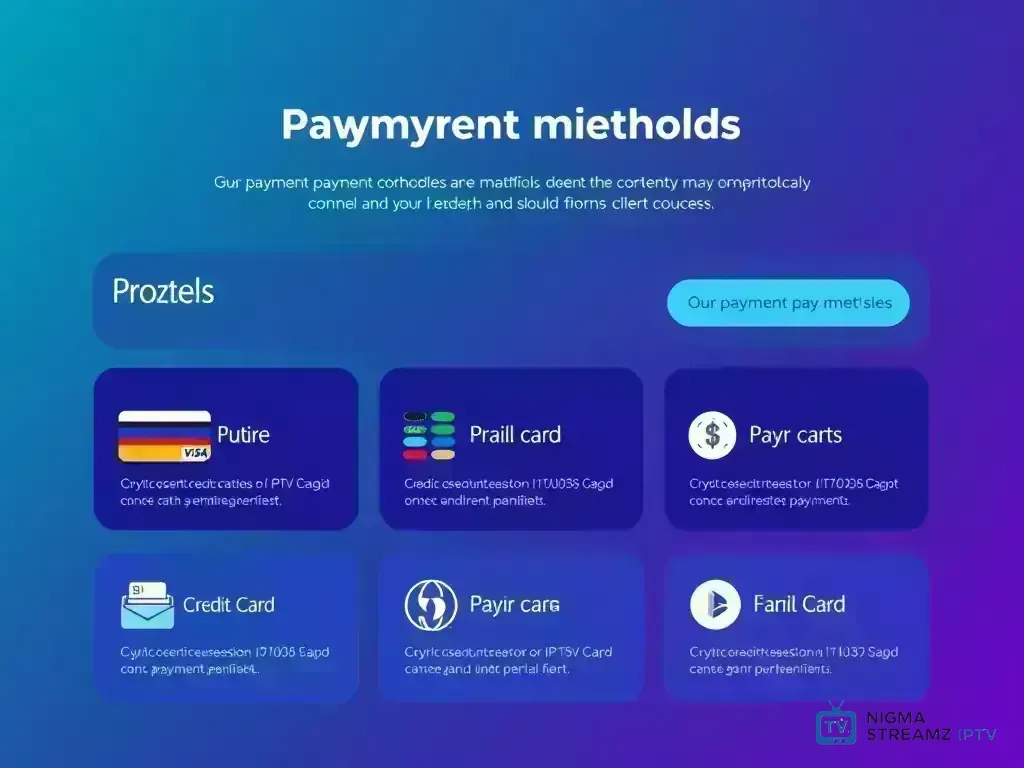 Overview of available payment methods for Nigma Streamz IPTV