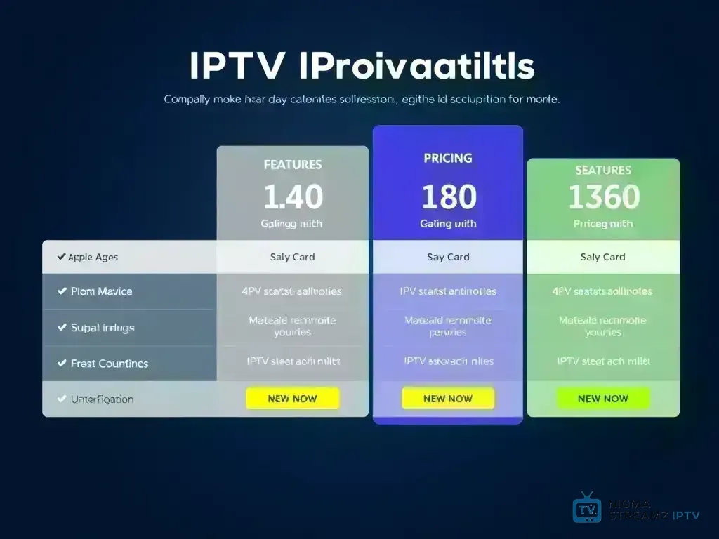 Visual comparison of Nigma Streamz IPTV pricing tiers